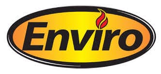 Enviro logo with black text and a red flame icon on a yellow oval.
