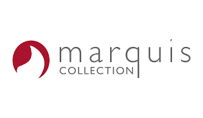 Marquis Collection logo featuring a red abstract circular icon and gray text on white background.