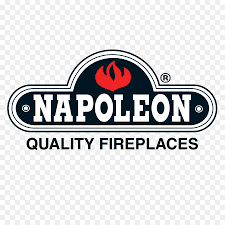 Napoleon Quality Fireplaces logo with a red flame icon and white text on black badge.